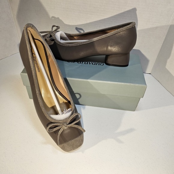 C. Paravano Women's Pump | Square Toe Chunky Heels | Leather Low Heel Pumps  40 - Picture 2 of 13